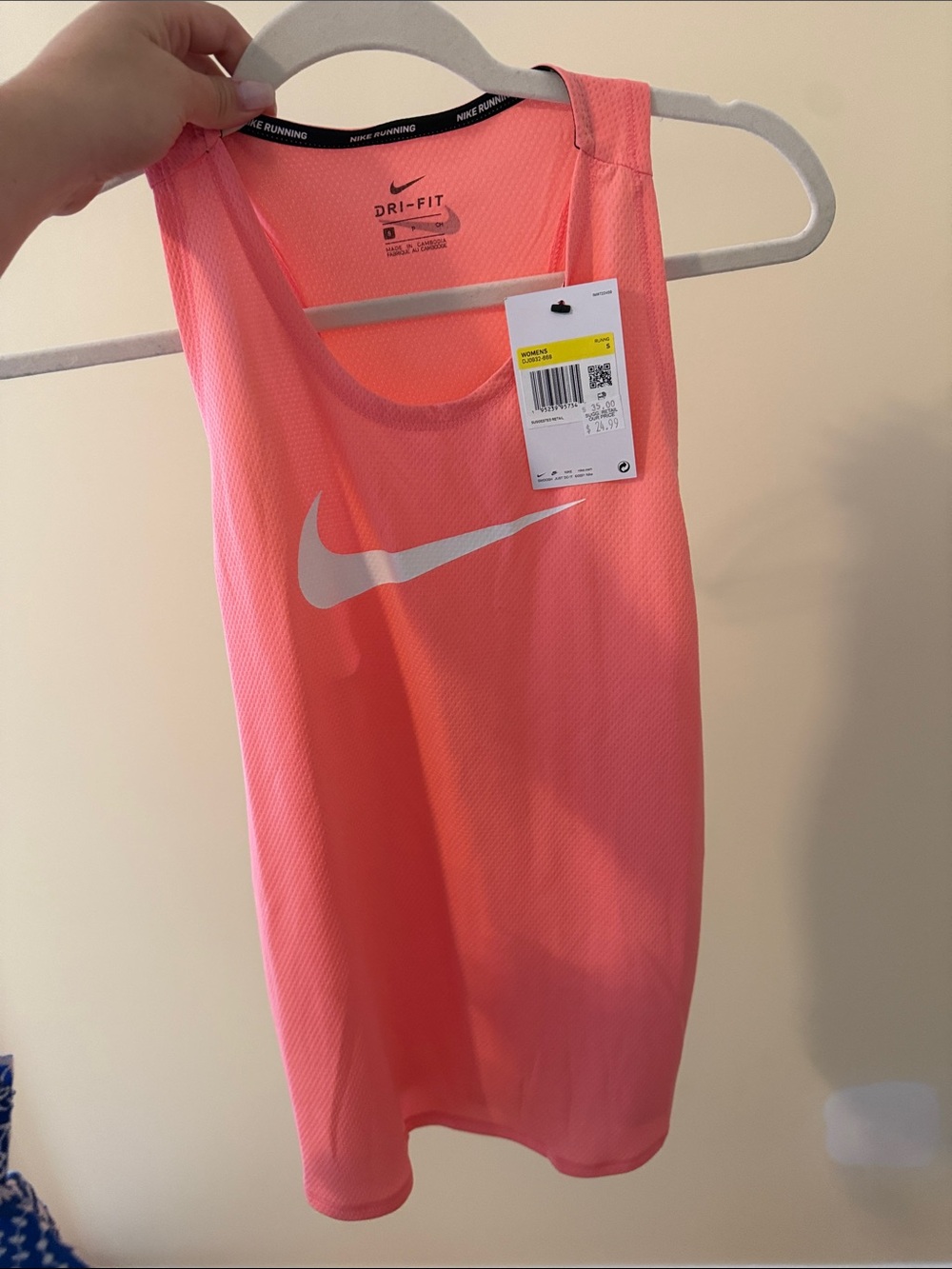 Nike Coral-Pink Dri-FIT Women's Athletic Tank with White Swoosh